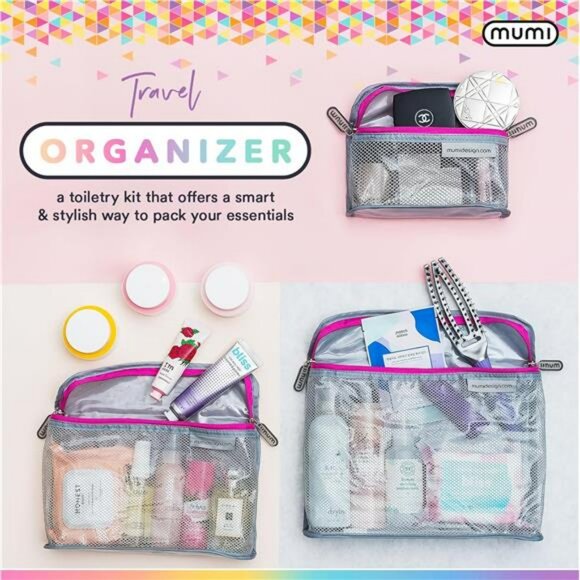 TSA approved clear toiletry bags set travel makeup organizer waterproof pouch wo - Picture 2 of 7